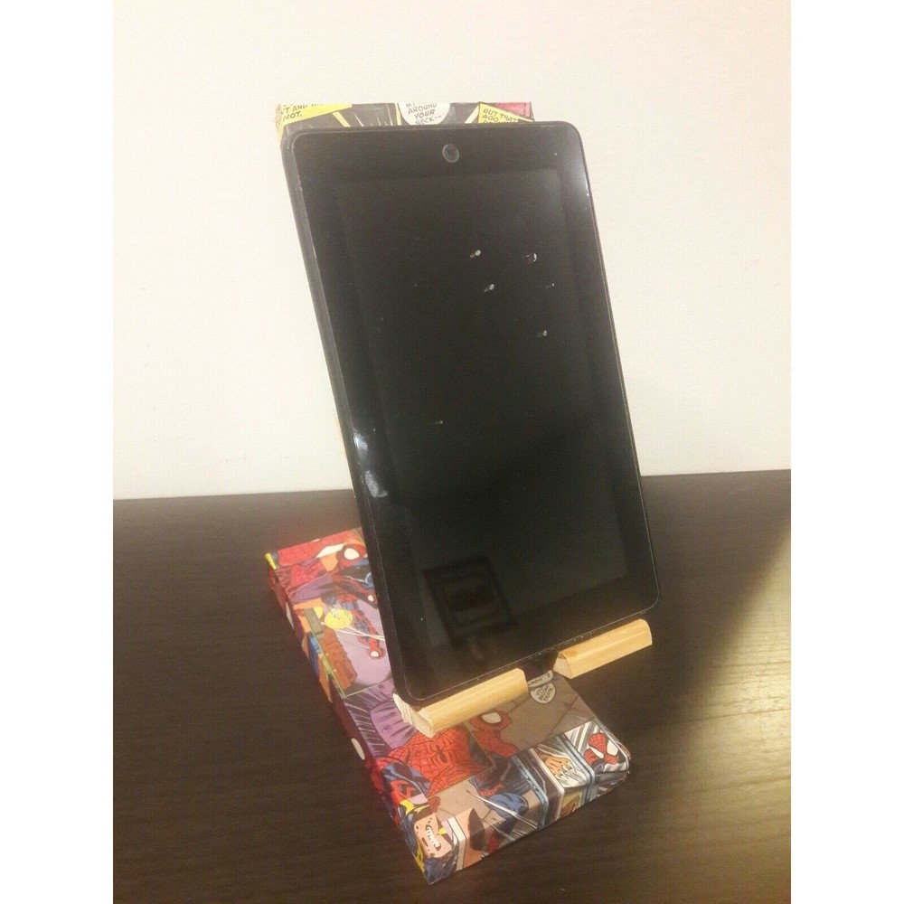 Handmade Spiderman Themed Tablet Phone Wooden Stand
